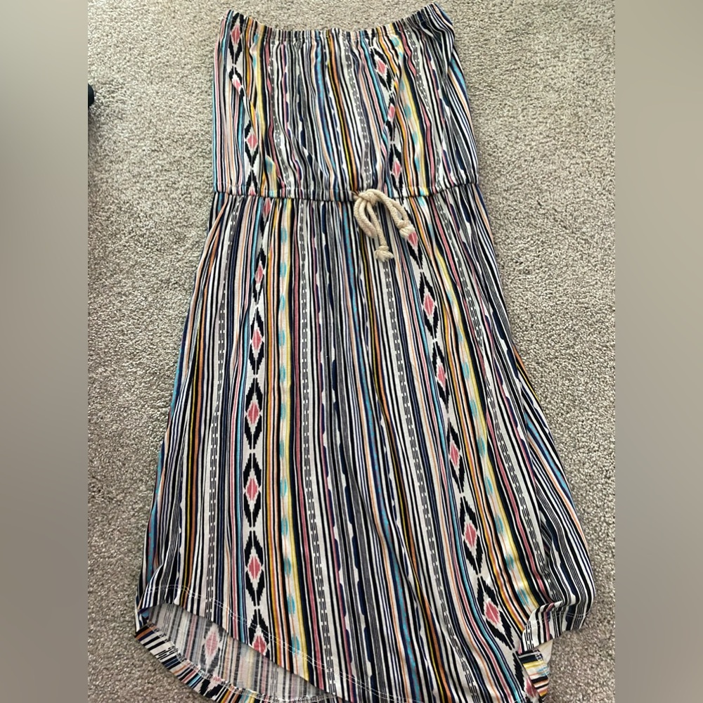 Colorful strapless ocean drive dress: medium